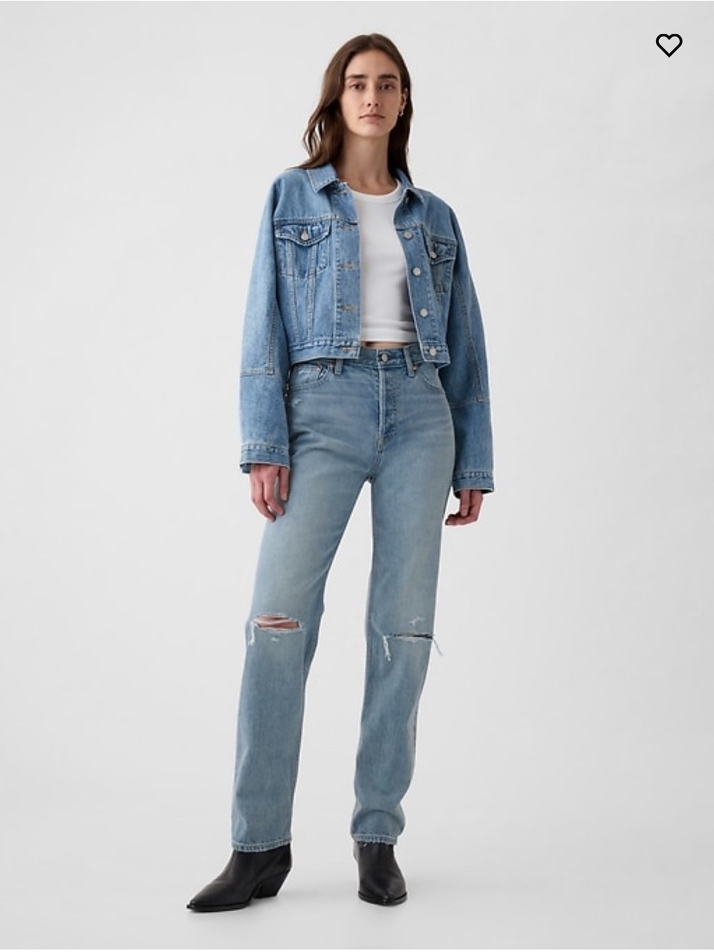 NWT Gap High Rise '90s Straight Jeans in Light Indigo. Size 25P